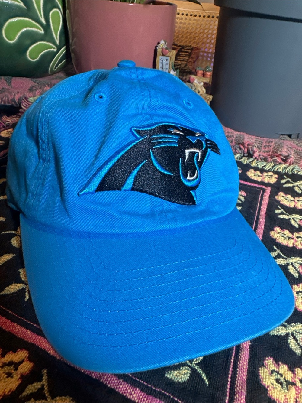 NFL Team Apparel Carolina Panthers Teal Hat Cap Embroidered OSFA Adjustable